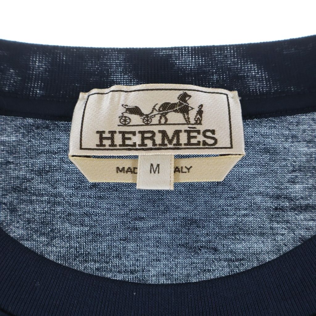 Hermes Short Sleeve Kuru Neck T-Shirt Navy — view 6