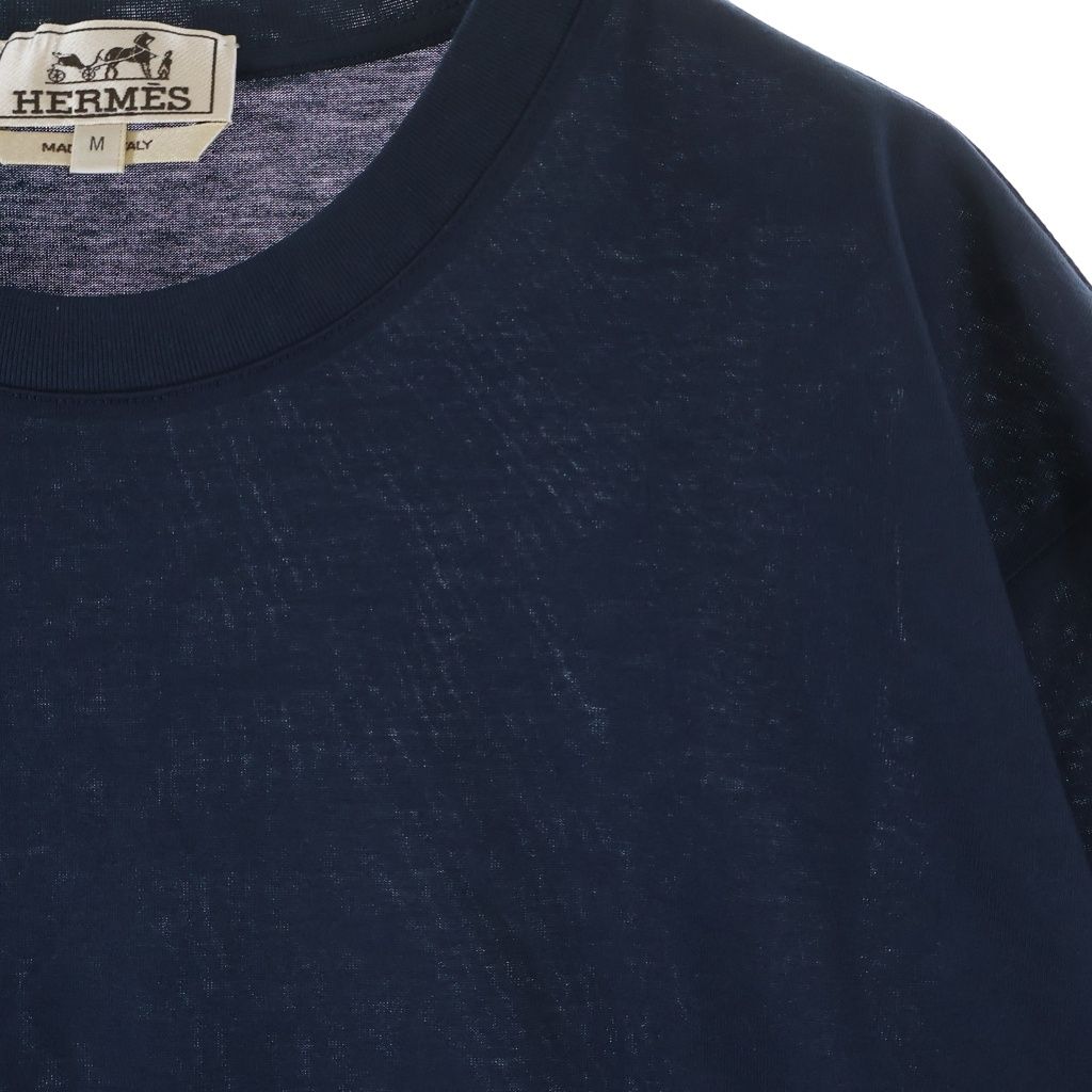 Hermes Short Sleeve Kuru Neck T-Shirt Navy — view 4
