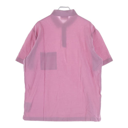 Hermes Embroidery Chest Pocket Short Sleeve Polo Shirt Pink — view 2