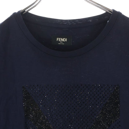 Fendi Montstar Eye Color Strike Short Sleeve Kuru Neck T-Shirt Navy — view 3