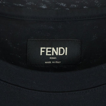Fendi Logo Patch Short Sleeve Kuru Neck T-Shirt Black — view 6