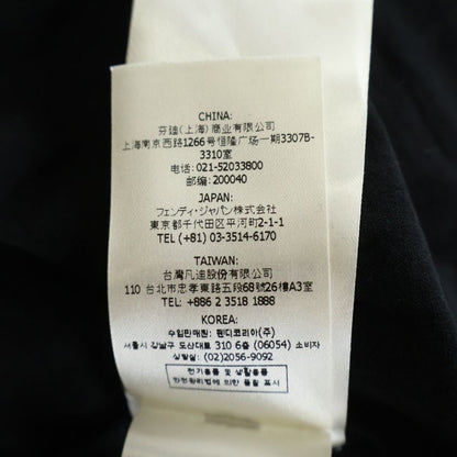 Fendi Logo Patch Short Sleeve Kuru Neck T-Shirt Black — view 8