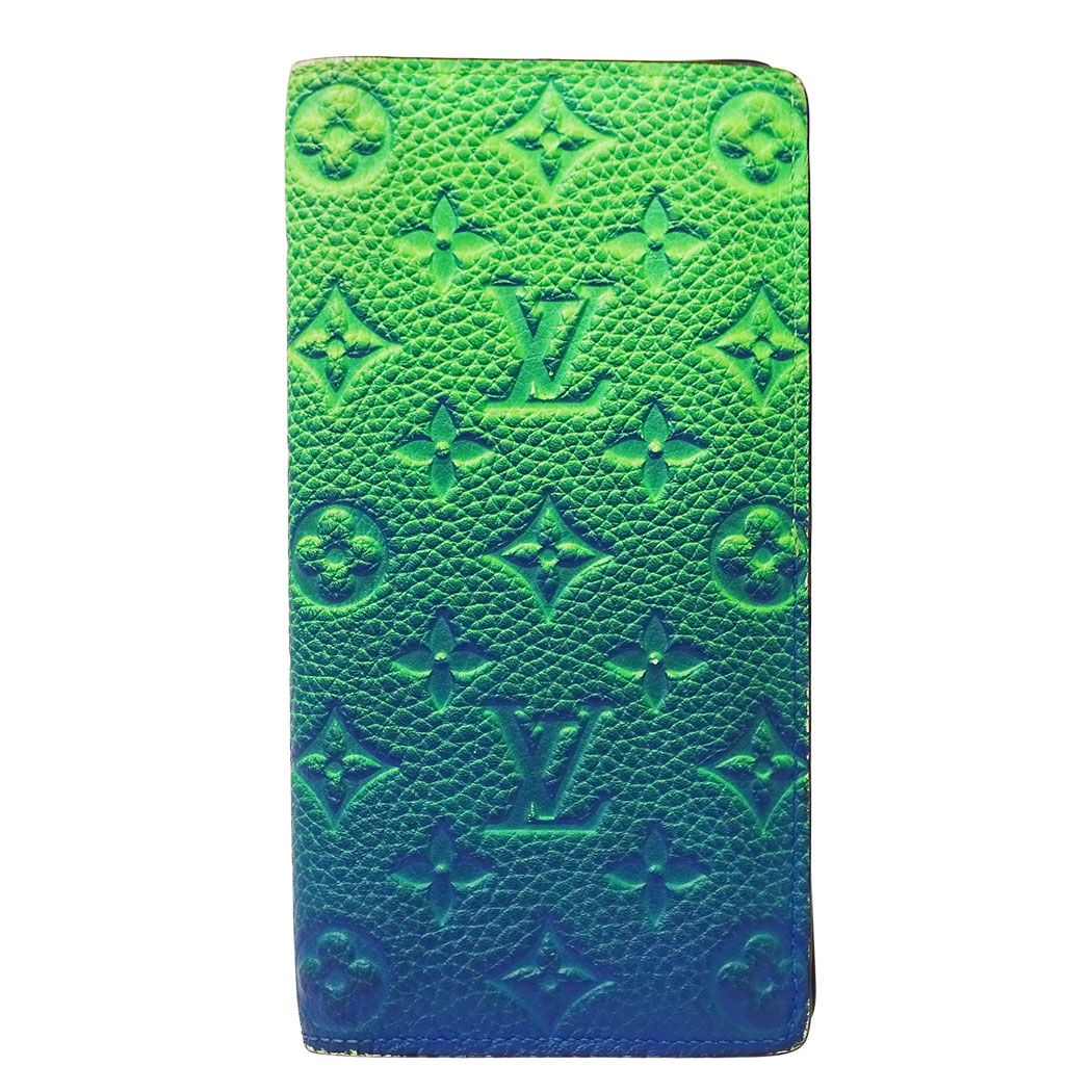Louis Vuitton Wallet Taurillon I Illusion Portefeuille Brazza Blue Vert