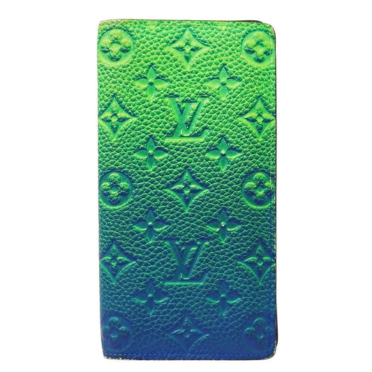 Louis Vuitton Wallet Taurillon I Illusion Portefeuille Brazza Blue Vert