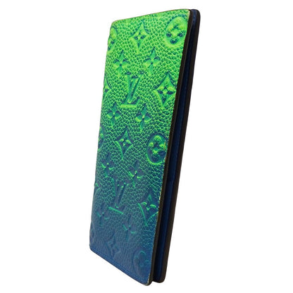 Louis Vuitton Wallet Taurillon I Illusion Portefeuille Brazza Blue Vert — view 4