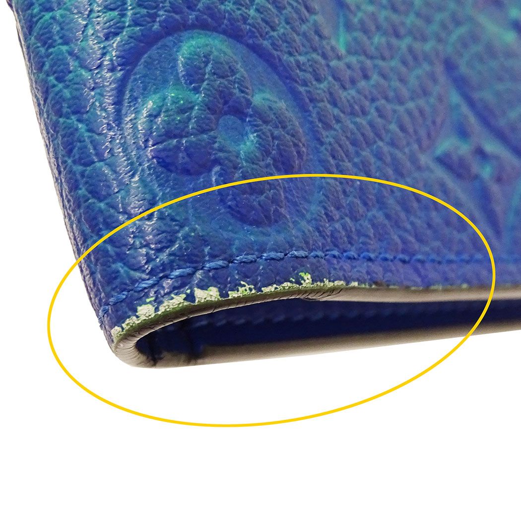 Louis Vuitton Wallet Taurillon I Illusion Portefeuille Brazza Blue Vert — view 8