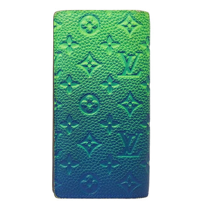 Louis Vuitton Wallet Taurillon I Illusion Portefeuille Brazza Blue Vert — view 2