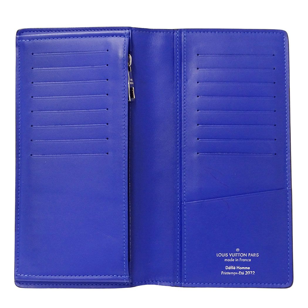 Louis Vuitton Wallet Taurillon I Illusion Portefeuille Brazza Blue Vert — view 5