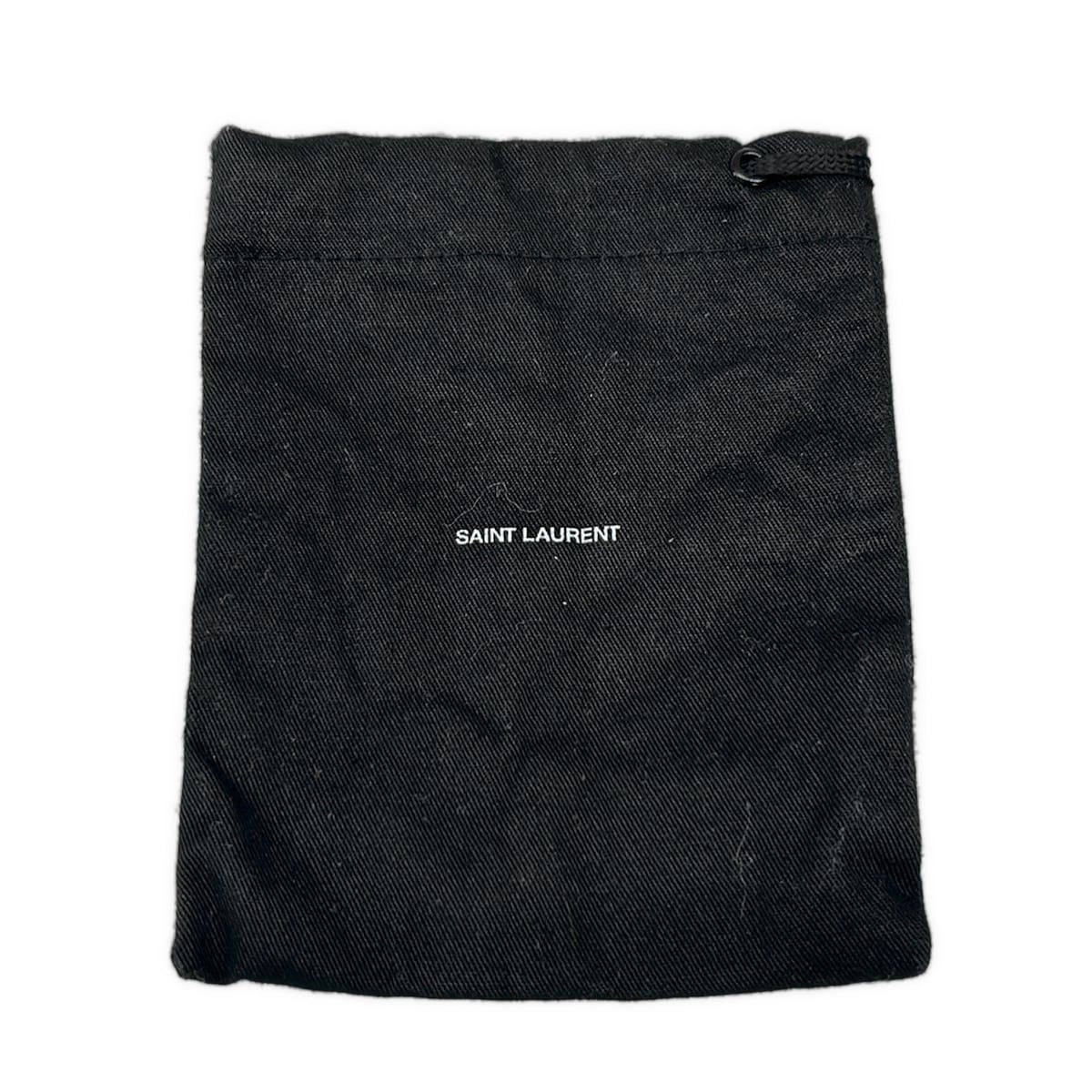 Saint Laurent Paris Card Case Black Gold Silver Leather — view 5