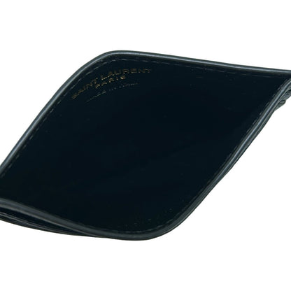 Saint Laurent Paris Card Case Black Gold Silver Leather — view 3