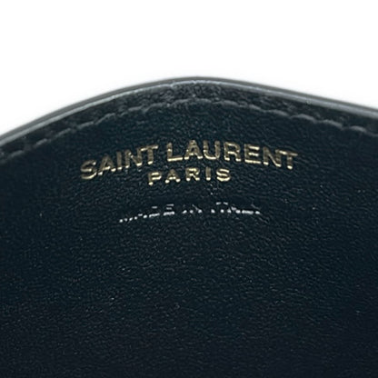 Saint Laurent Paris Card Case Black Gold Silver Leather — view 4