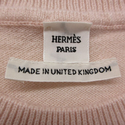 Hermes Knit Lift Cashmere Sweater Long Sleeve Crew Neck Pullover Top Pink — view 3
