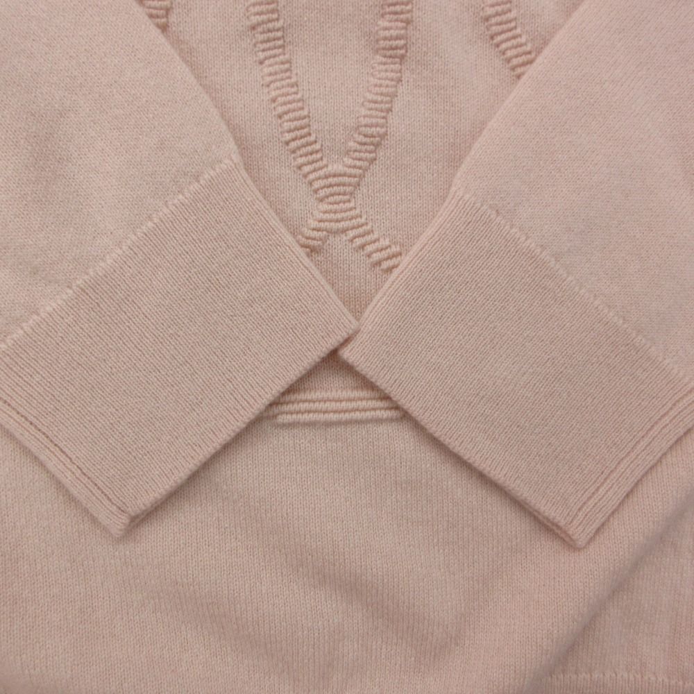 Hermes Knit Lift Cashmere Sweater Long Sleeve Crew Neck Pullover Top Pink — view 7