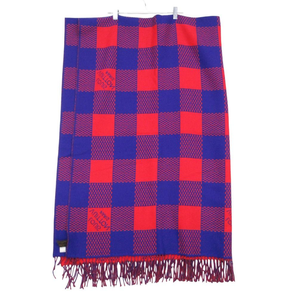 Louis Vuitton Shawl Damierplaid Pattern Large Format Rug Scarf Blue
