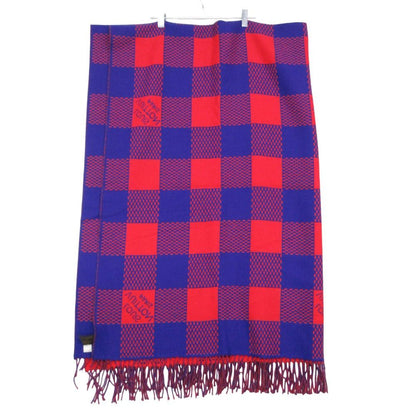 Louis Vuitton Shawl Damierplaid Pattern Large Format Rug Scarf Blue