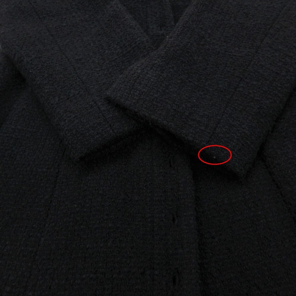 Chanel Coat Tweed Long Coat Jacket A Line Friends Outer Fully Lined Navy — view 8