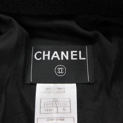 Chanel Coat Tweed Long Coat Jacket A Line Friends Outer Fully Lined Navy — view 5