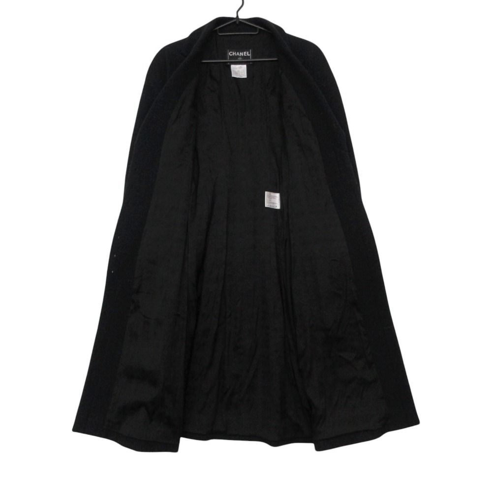 Chanel Coat Tweed Long Coat Jacket A Line Friends Outer Fully Lined Navy — view 3