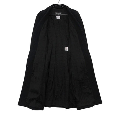 Chanel Coat Tweed Long Coat Jacket A Line Friends Outer Fully Lined Navy — view 3