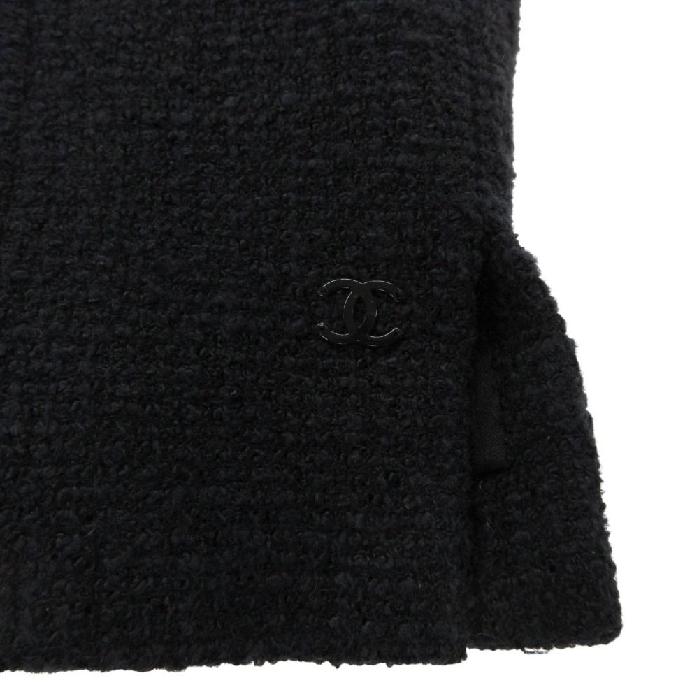 Chanel Coat Tweed Long Coat Jacket A Line Friends Outer Fully Lined Navy — view 7