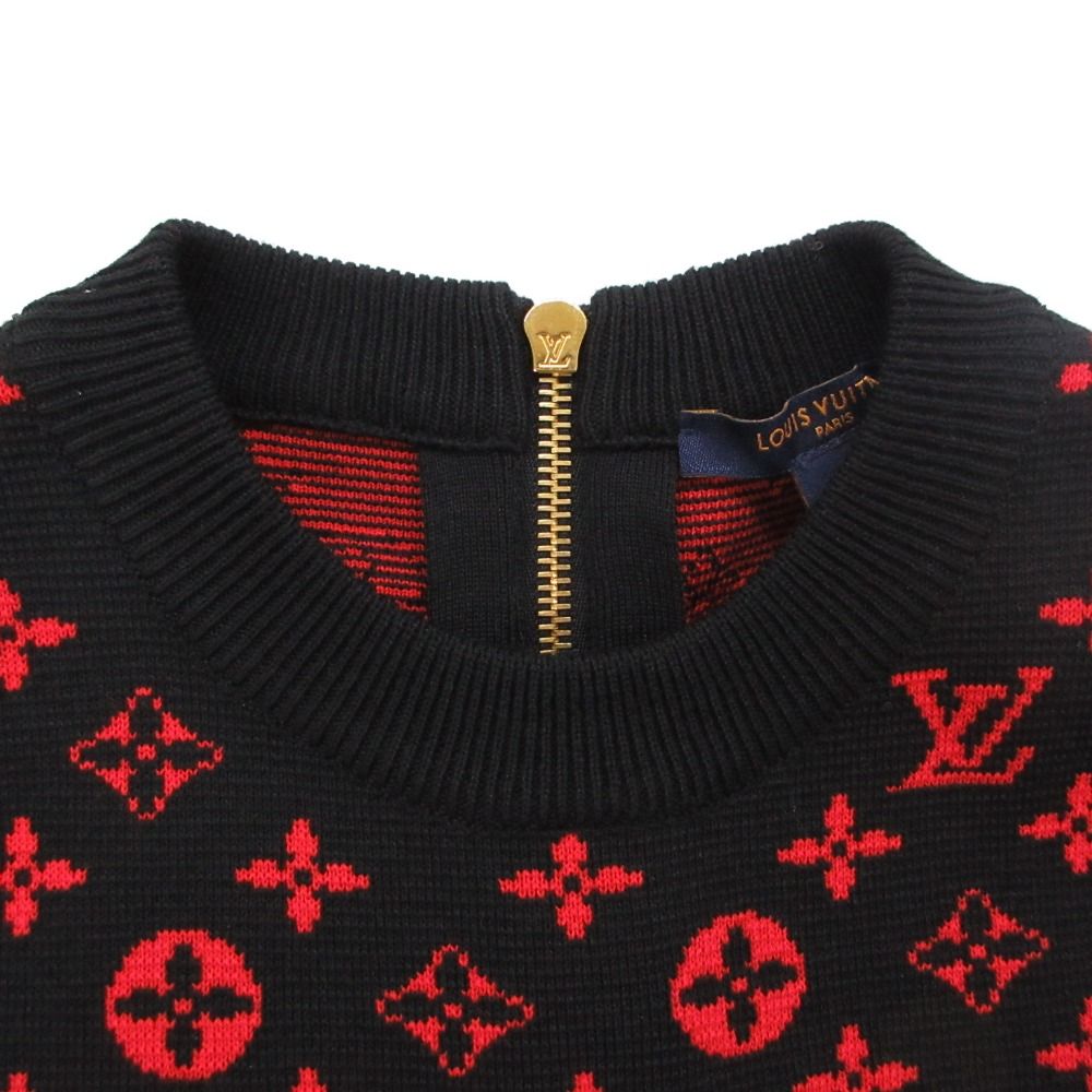 Louis Vuitton Dress Monogram Knit Sleeveless Mini Back Zipper Black — view 5