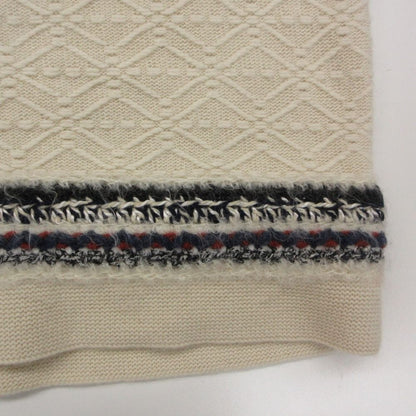Chanel Dress Cashmere Knit Sleeveless Tweed Contrast Line CC Logo Button Ivory — view 7