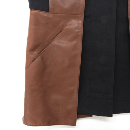 Hermes Coat Leather Short Sleeve Docking Button Belt with Pret a Porter Vo — view 6