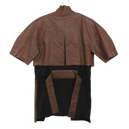 Hermes Coat Leather Short Sleeve Docking Button Belt with Pret a Porter Vo — view 2
