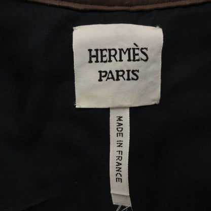 Hermes Coat Leather Short Sleeve Docking Button Belt with Pret a Porter Vo — view 4