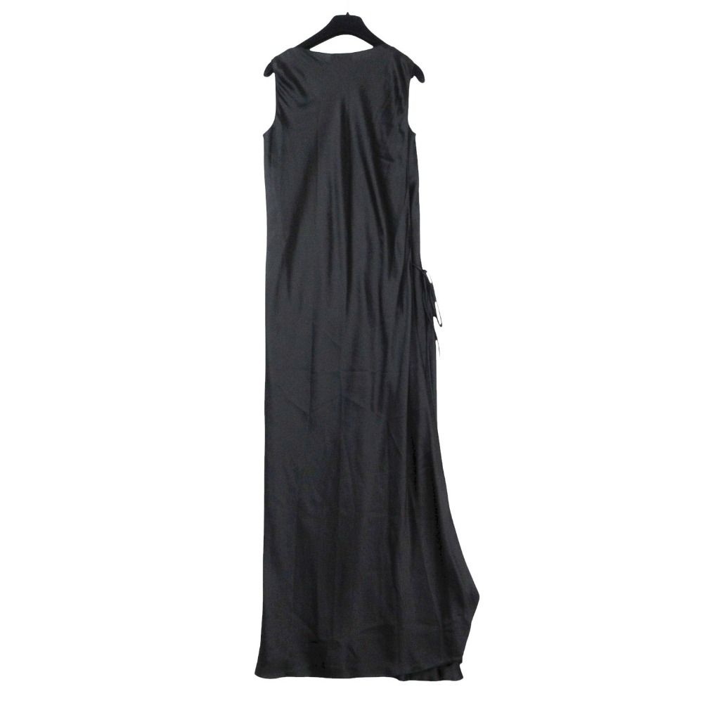 Chanel Dress Long Silk Layer CC Logo Button Black — view 2