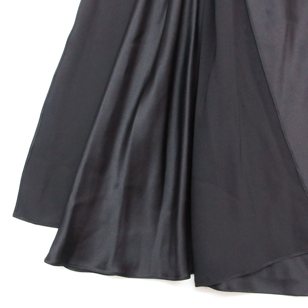Chanel Dress Long Silk Layer CC Logo Button Black — view 3