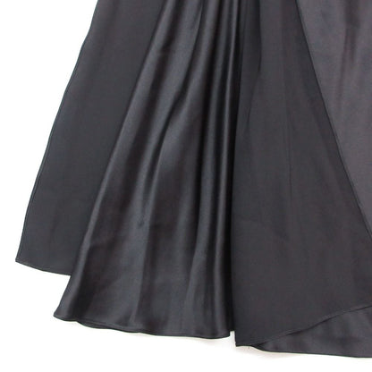 Chanel Dress Long Silk Layer CC Logo Button Black — view 3