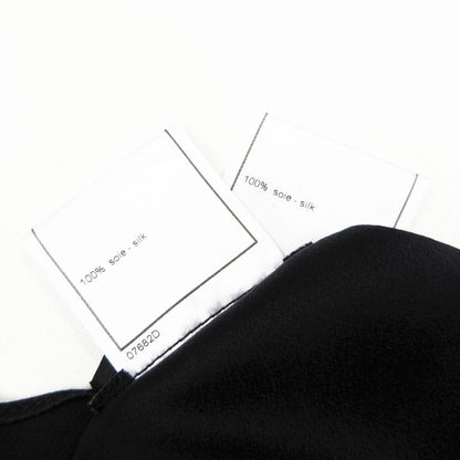Chanel Dress Long Silk Layer CC Logo Button Black — view 8
