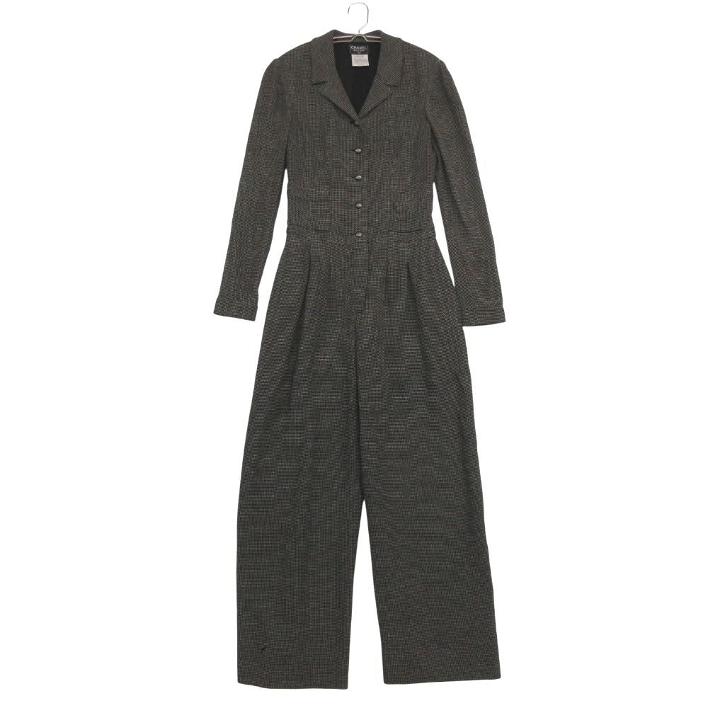 Chanel Jumpsuit Wool Silk CC Logo Jumps All in One Black