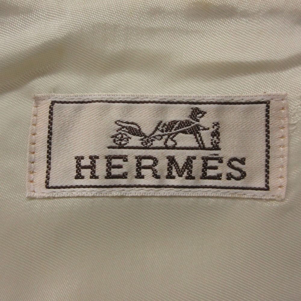Hermes Rider's Jacket Series Button Cow Calf Cowhide Leather Single Light Beige — view 4