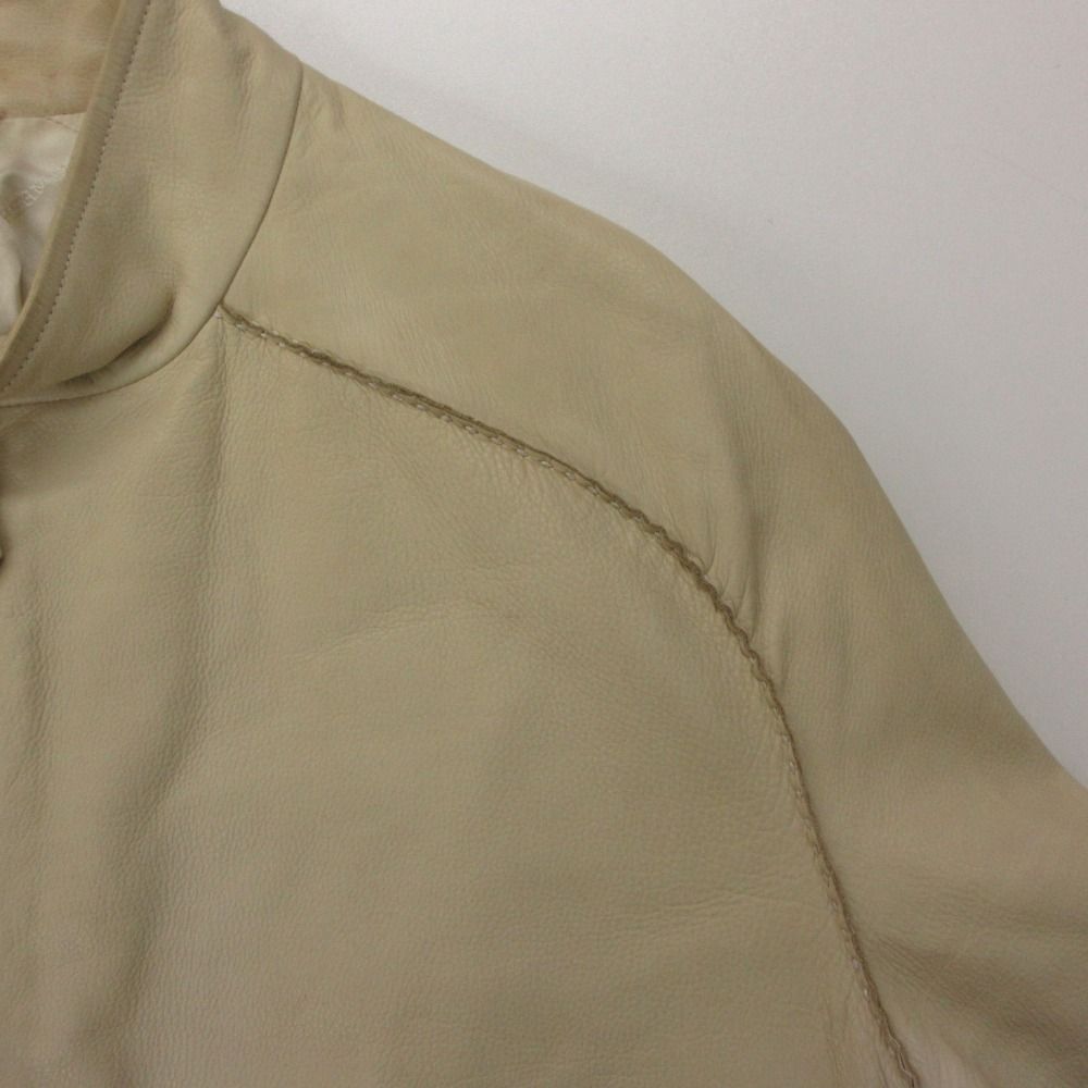 Hermes Rider's Jacket Series Button Cow Calf Cowhide Leather Single Light Beige — view 6