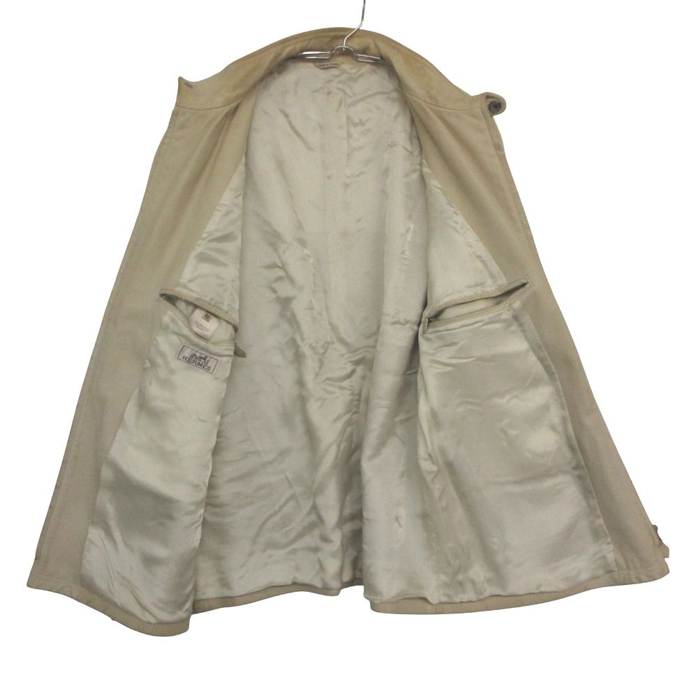 Hermes Rider's Jacket Series Button Cow Calf Cowhide Leather Single Light Beige — view 3