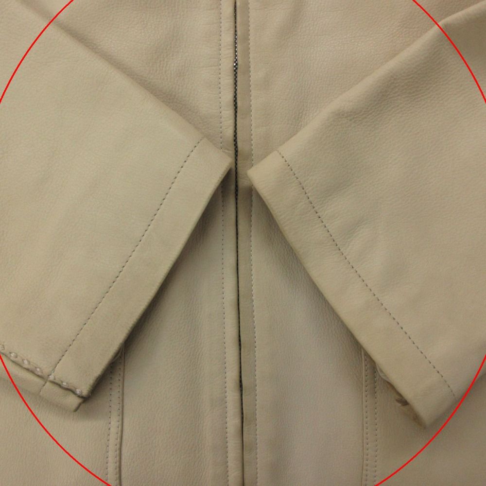 Hermes Rider's Jacket Series Button Cow Calf Cowhide Leather Single Light Beige — view 8