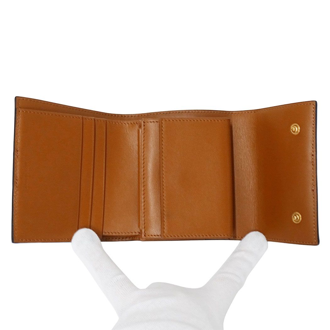 Celine Wallet Bifold Triomphe Leather Brown Mini Compact Adult — view 5