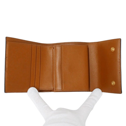 Celine Wallet Bifold Triomphe Leather Brown Mini Compact Adult — view 5