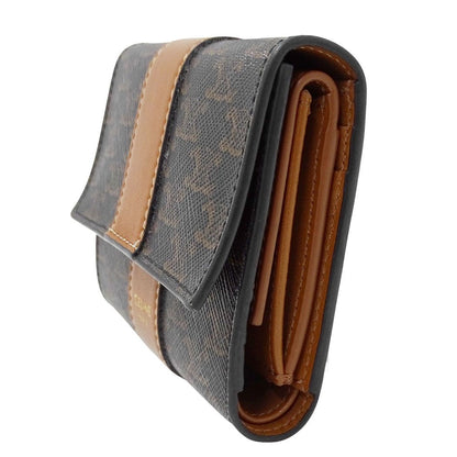Celine Wallet Bifold Triomphe Leather Brown Mini Compact Adult — view 4