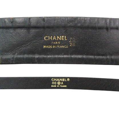 Chanel Belt Vintage CC Logo Chain Double Strand Leather Gold Black — view 8