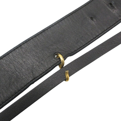Chanel Belt Vintage CC Logo Chain Double Strand Leather Gold Black — view 5