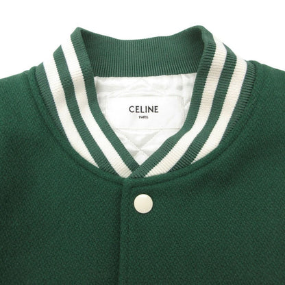 Celine Varsity Jacket Dijacket Leather Logo Patch Outer Green — view 7