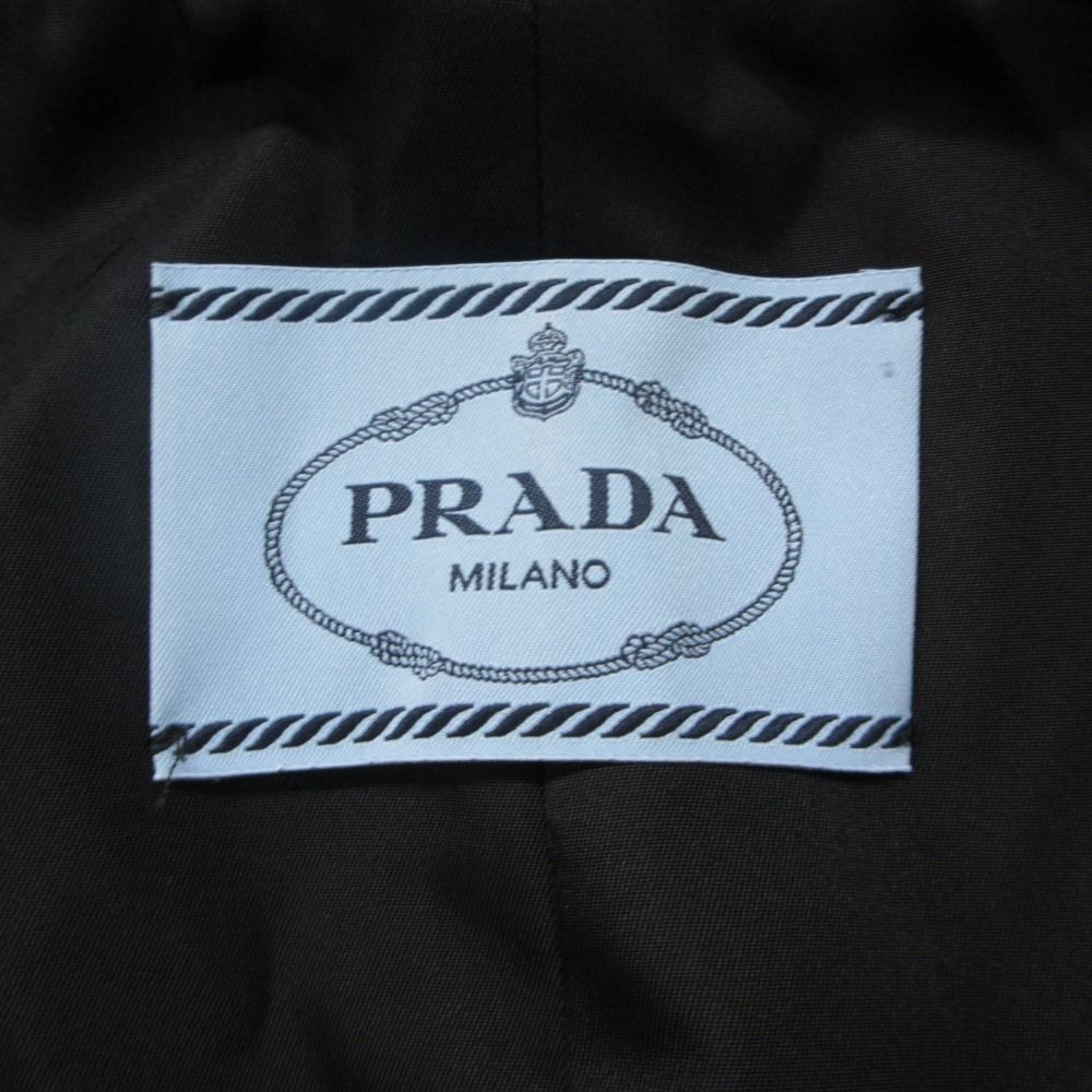 Prada Denim Jacket with Leather Collar No Outer Long Sleeve Blue SS — view 4