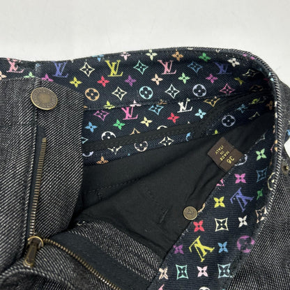 Louis Vuitton Black Monogram Lining Denim Shorts 36 — view 7