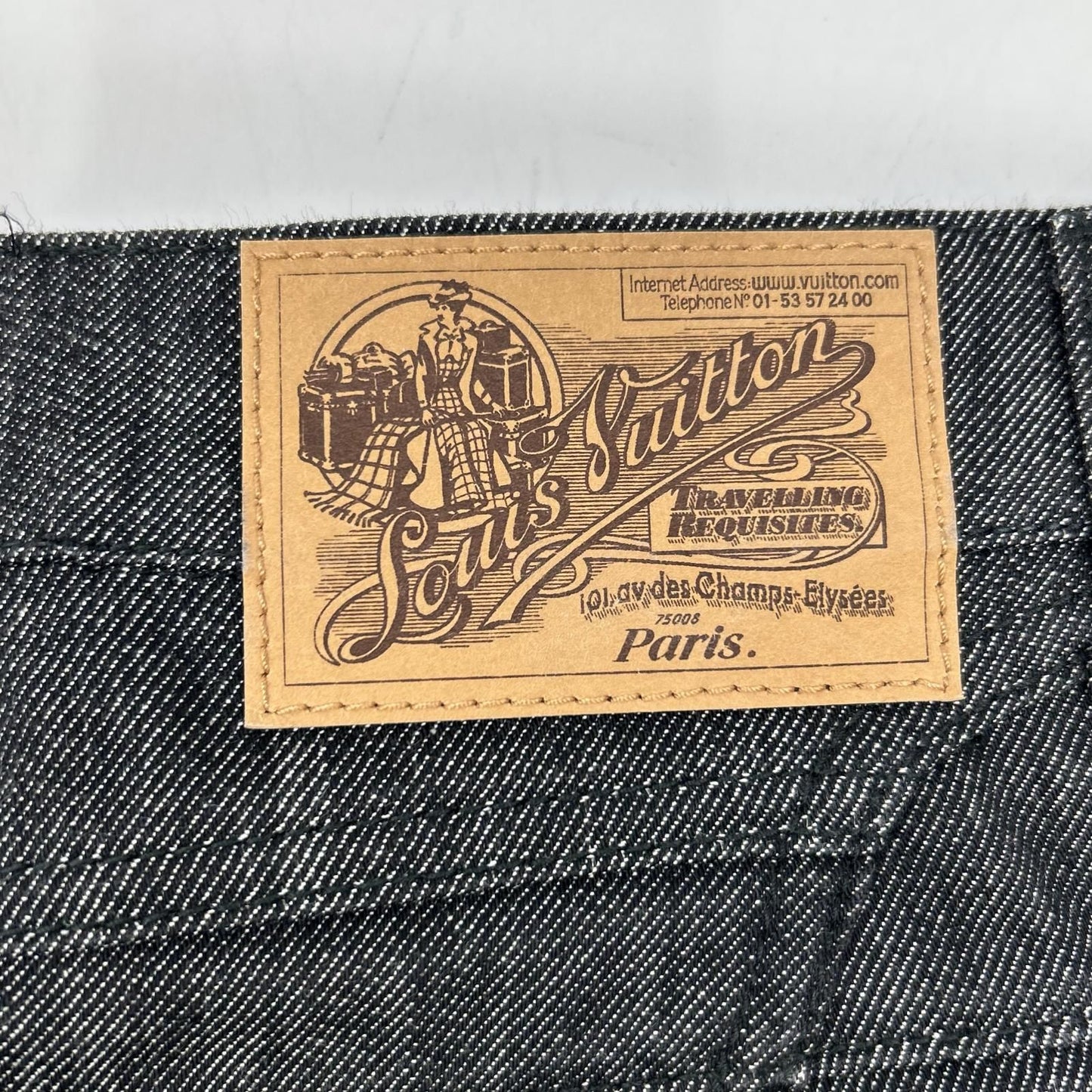 Louis Vuitton Black Monogram Lining Denim Shorts 36 — view 3
