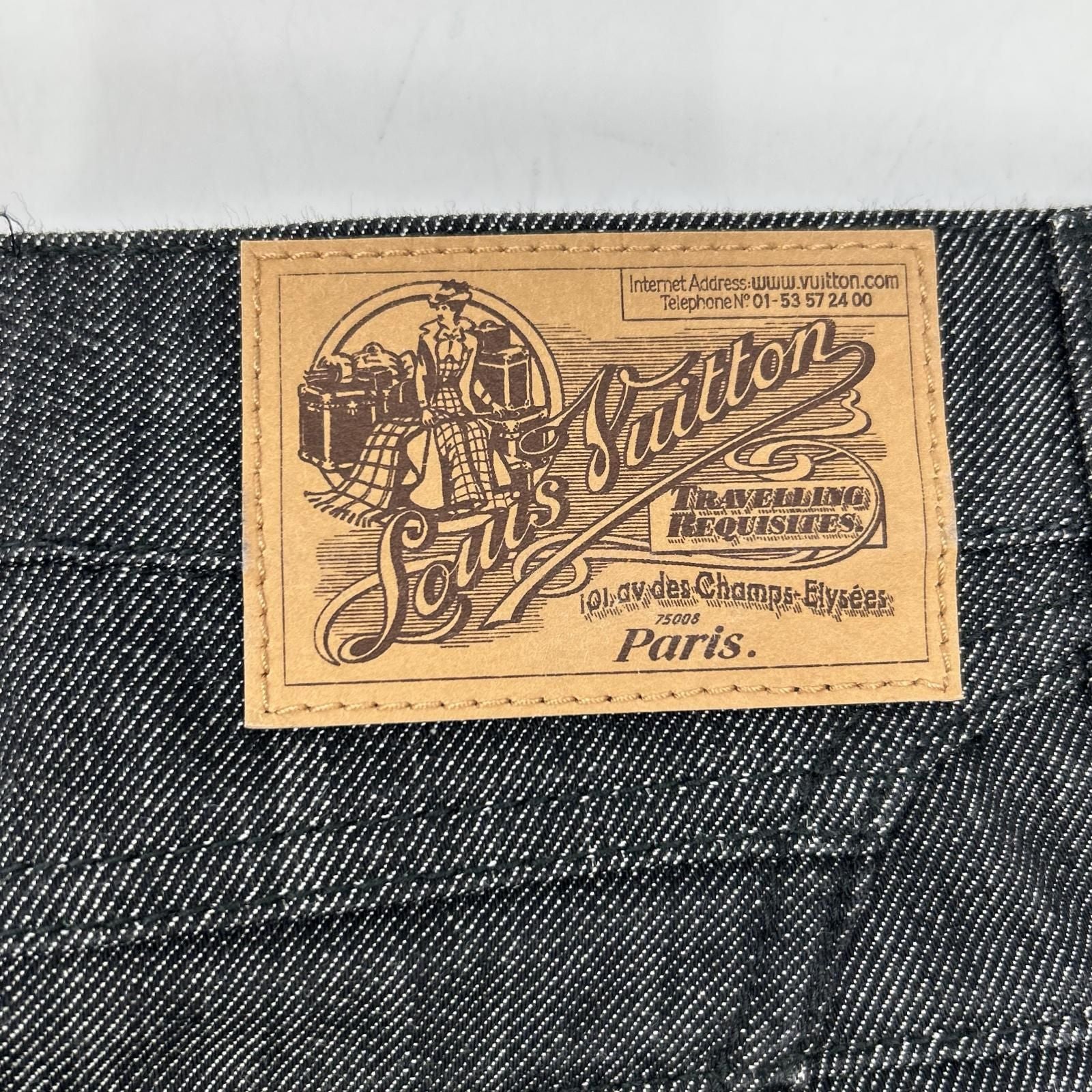 Louis Vuitton Black Monogram Lining Denim Shorts 36 — view 3