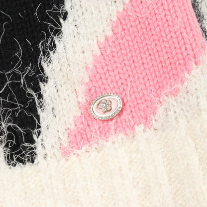 Chanel Knit CC Logo Floral Cashmere Silk Sweater — view 8