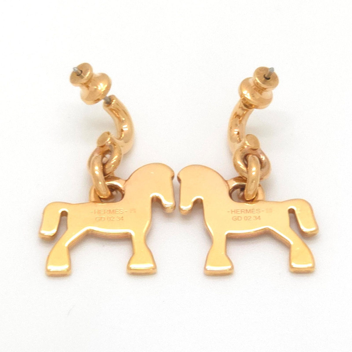 Hermes Cheval Earrings Gold Pre Raqqa Metal 3.35 Booklet — view 3
